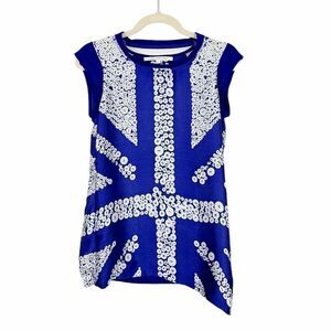 DIANE Von Furstenberg Sleeveless Asymmetrical Hem Silk Top Size 2